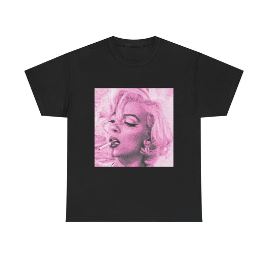 Pink Vintage Portrait Graphic Tee — Old Hollywood Aesthetic Shirt, Coquette Glam T Shirt, Retro Femme Photo Print, Soft Girl Tee
