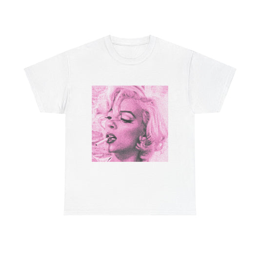 Pink Vintage Portrait Graphic Tee — Old Hollywood Aesthetic Shirt, Coquette Glam T Shirt, Retro Femme Photo Print, Soft Girl Tee